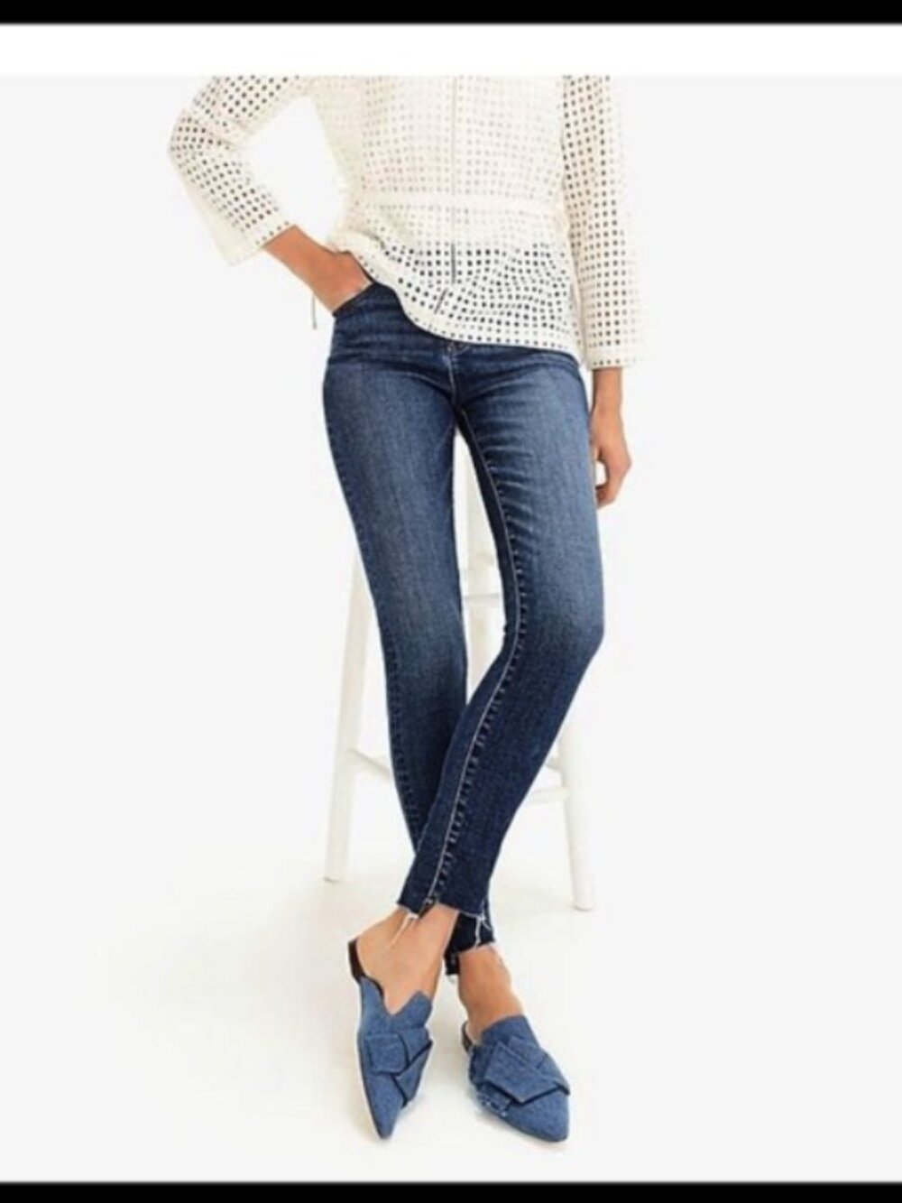 J. Crew 9" High-Rise Toothpick Jeans Dark Wash Step Hem Size 31